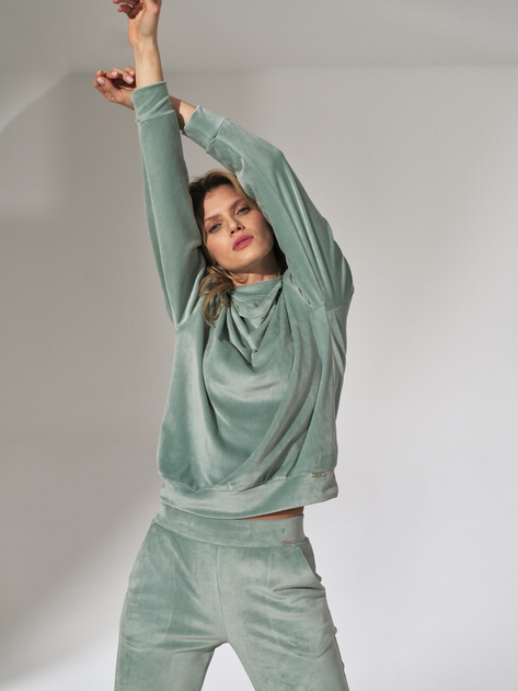 Bluza damska z kapturem elegancka Figl M745 S Miętowa (5902194386715) - obraz 8