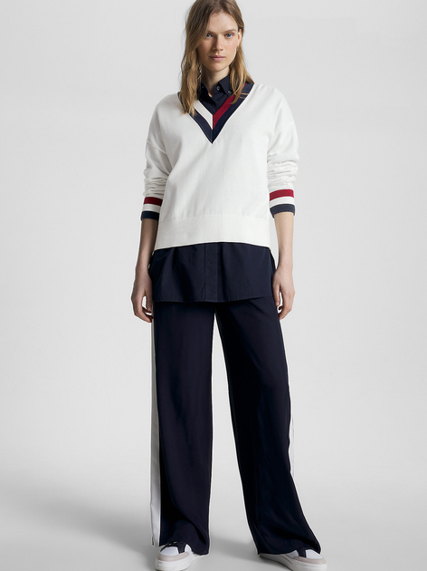 Пуловер жіночий Tommy Hilfiger WW0WW39006-YBL L Білий (8720644313978) - зображення 3