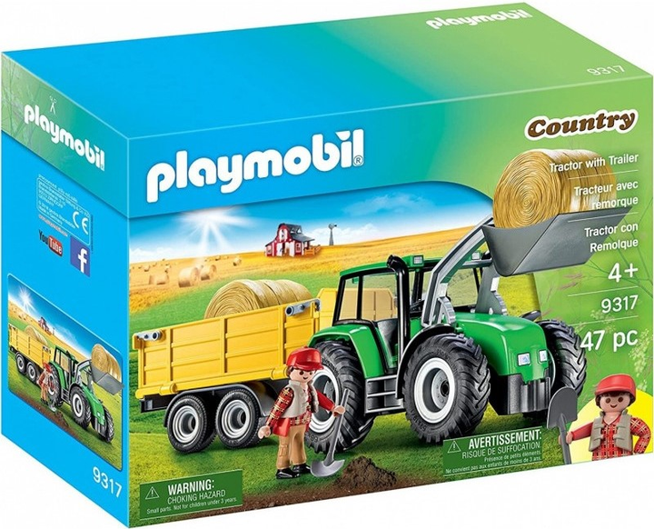 Zestaw figurek Playmobil Country Traktor z przyczepą 9317 (4008789093172) - obraz 1