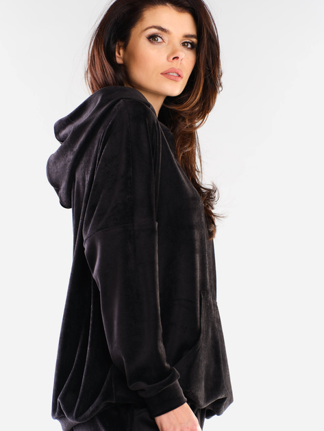Bluza damska z kapturem kangurka Awama A420 One Size Czarna (5902360555051) - obraz 6