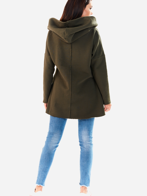 Bluza damska z kapturem długa Awama A200 S-M Khaki (5902360518568) - obraz 4