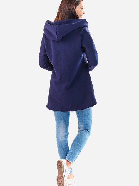 Bluza damska z kapturem długa Awama A200 S-M Ciemnoniebieska (5902360518605) - obraz 4