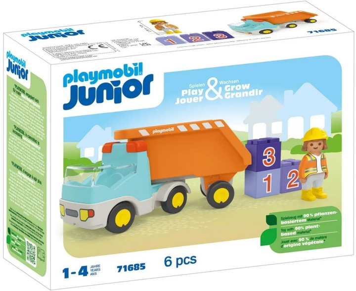 Zestaw z figurką Playmobil Junior Wywrotka 71685 (4008789716859) - obraz 1