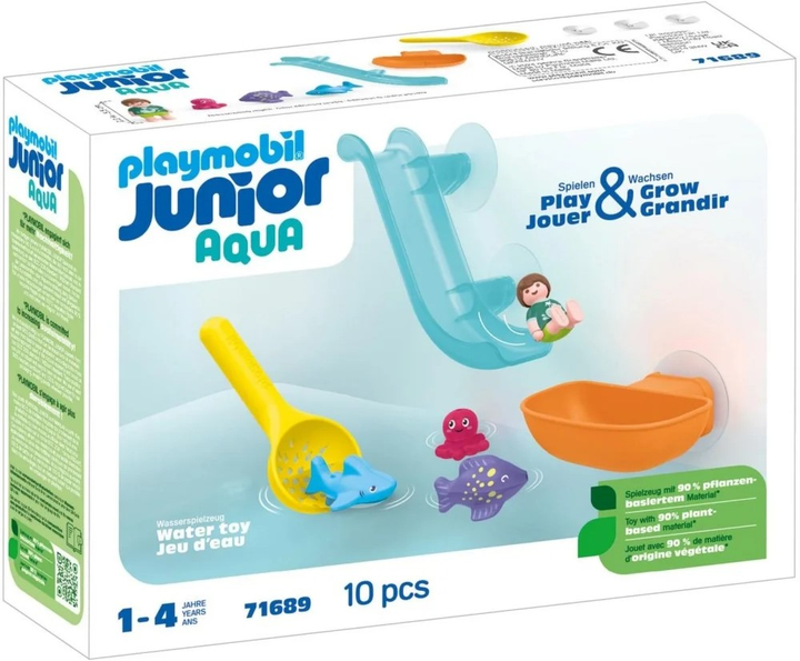 Zestaw z figurką Playmobil Junior Aqua Wodna zjeżdżalnia z morskimi zwierzątkami 71689 (4008789716897) - obraz 1