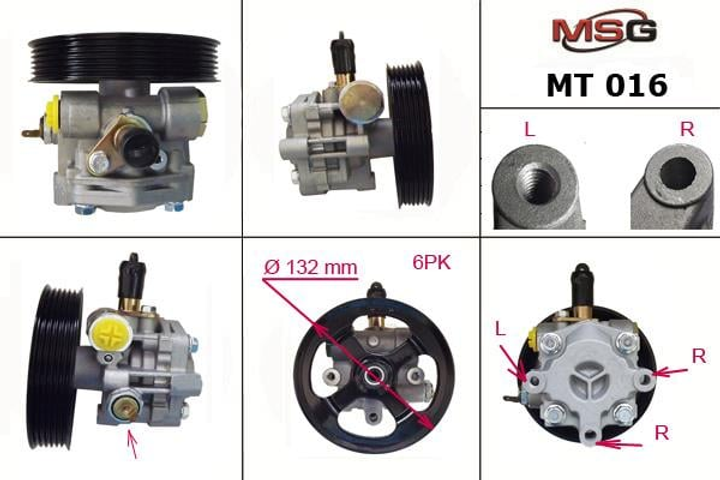 Насос гидроусилителя MITSUBISHI LANCER 2008-,OUTLANDER 2006-, PEUGEOT 4007 2007-, CITROEN C-CROSSE MSG (MT016) - изображение 1