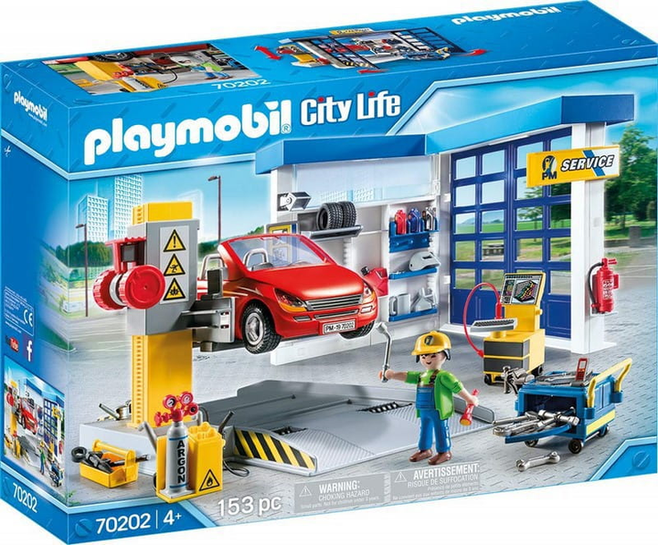 Zestaw z figurkami Playmobil City Life Warsztat samochodowy 70202 (4008789702029) - obraz 1