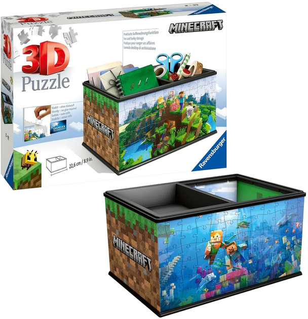 3D Puzzle Ravensburger Szkatułka Minecraft 108 elementów (4005556112869) - obraz 1