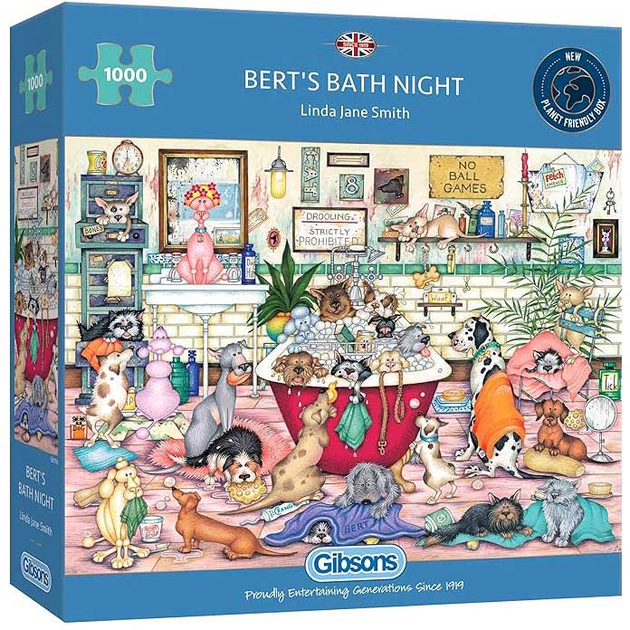 Puzzle Gibsons Bert's Bath Night 68 x 49 cm 1000 elementów (5012269063165) - obraz 1