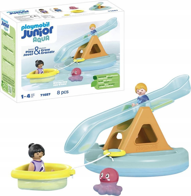 Набір з фігурками Playmobil Junior Aqua Плаваючий острів з гіркою 71687 (4008789716873) - зображення 3