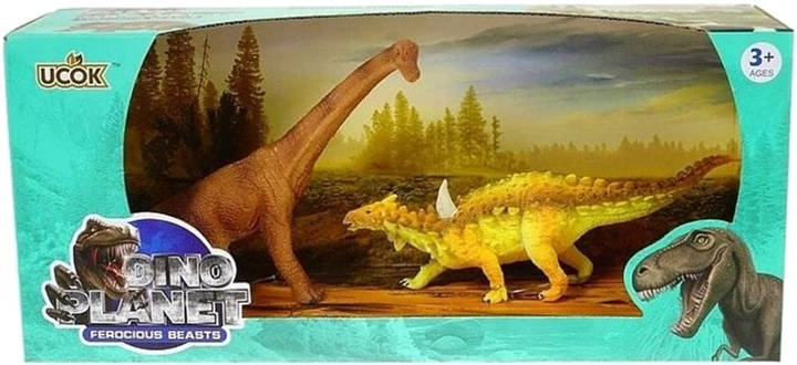 Zestaw figurek Ucok Dino Planet Scelidosaurus i Brachiosaurus 22 cm 2 szt (5901271562103) - obraz 1