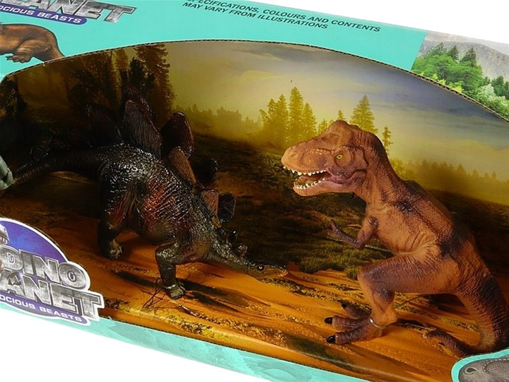 Zestaw figurek Ucok Dino Planet Stegozaur i Tyranozaur 22 cm 2 szt (5901271562097) - obraz 2