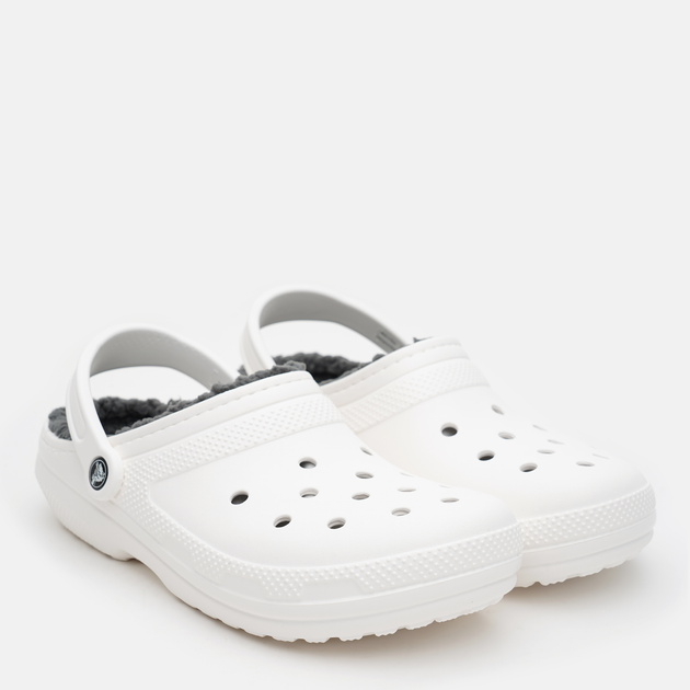 Chodaki damskie ocieplane Crocs Classic Lined Clog 203591-10M 37-38 (M5/W7) Białe (0191448251304) - obraz 2