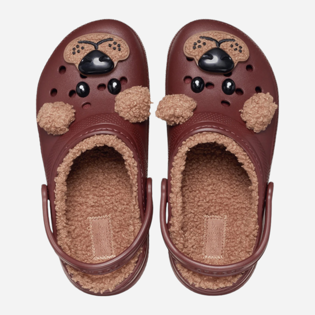 Дитячі крокси-сабо для хлопчика утеплені Crocs Classic Lined Iam Brown Bear Clog Kids T 210019-2FL 25-26 (C9) Коричневі (0196265758807) - зображення 4