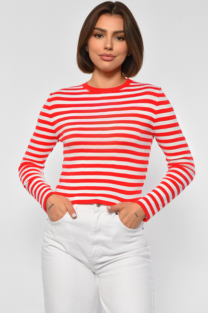 Кофта женская трикотажная в плоску красного цвета Fashion размер 44 (187772) 