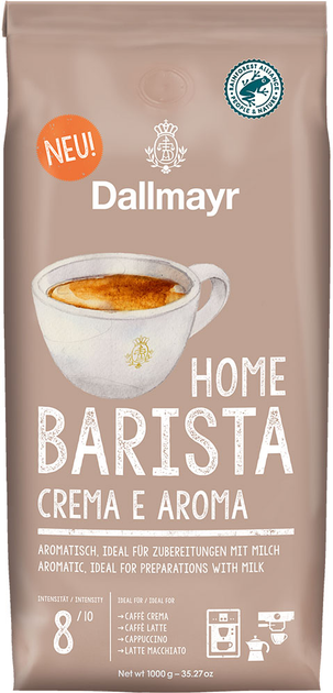 Акція на Кава в зернах Dallmayr Home Barista Crema e Aroma смажена 1000 г від Rozetka