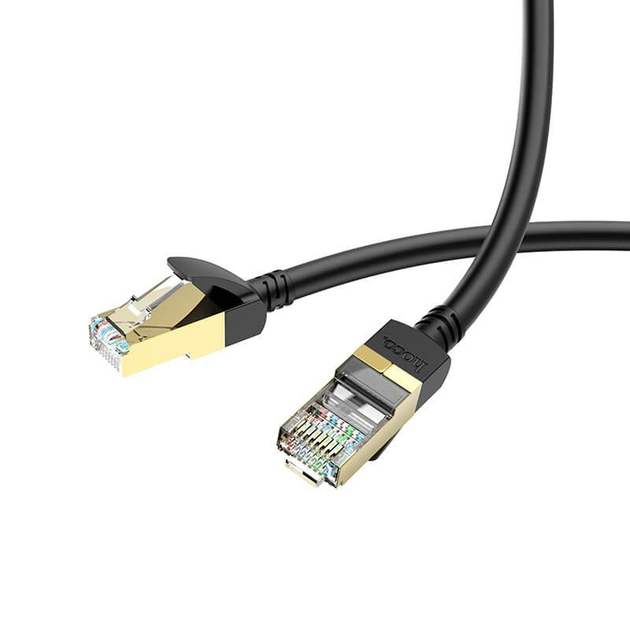 Кабель Hoco US02 Level pure copper gigabit ethernet cable(L=5M) Black - Фото 3 Кабель Hoco US02 Level pure copper gigabit ethernet cable(L=5M) Black - изображение 3