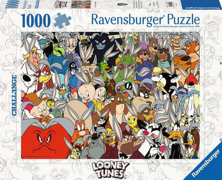 Puzzle Ravensburger Challenge Looney Tunes 70 x 50 cm 1000 elementów (4005555004097) - obraz 1