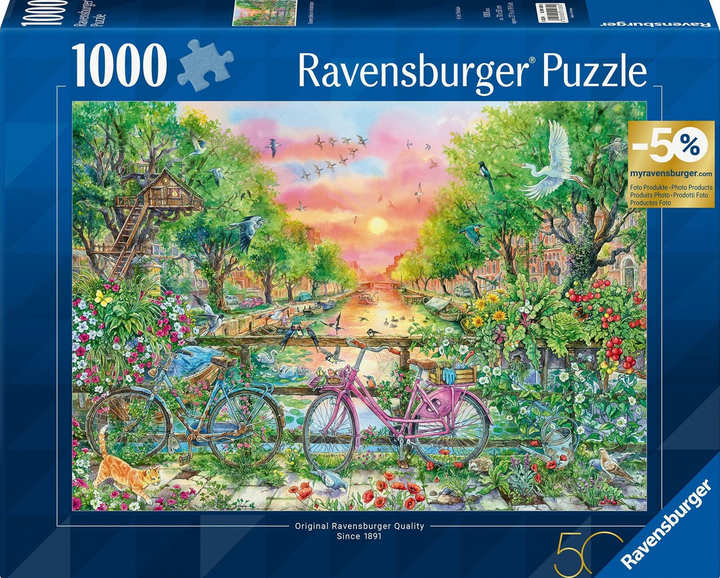 Пазл Ravensburger Амстердам 50-й день народження 70 x 50 см 1000 деталей (4005555010890) - зображення 1