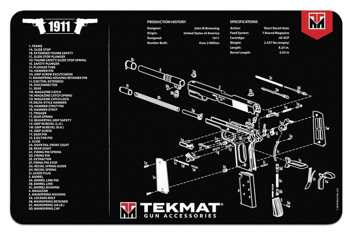 Килимок для зброї Tekmat 1911 - зображення 1