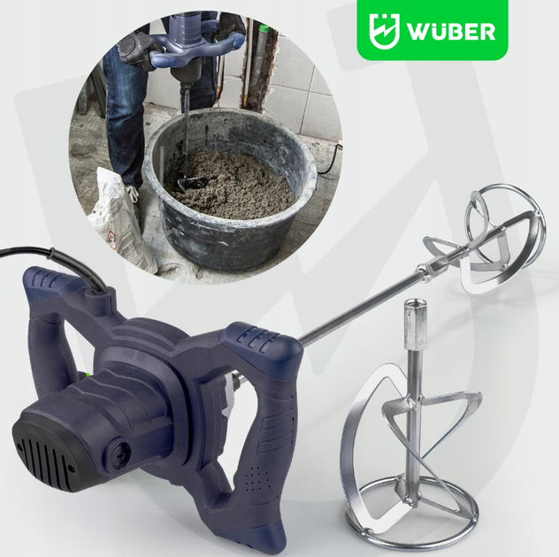 Міксер будівельний Wuber 2600Вт 120мм + 2 додаткові змішувачі - Фото 4 Міксер будівельний Wuber 2600Вт 120мм + 2 додаткові змішувачі - зображення 4