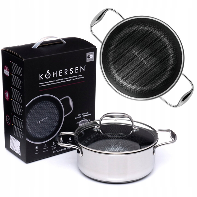 Garnek z pokrywką Kohersen Black Cube 2.8 l (5907642750186) - obraz 8