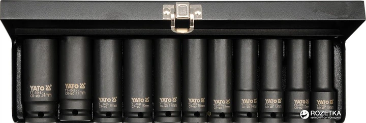 Набір ударних головок YATO 1/2" 10-24 мм 11 предметів YT-1054 (5906083910548) - зображення 3