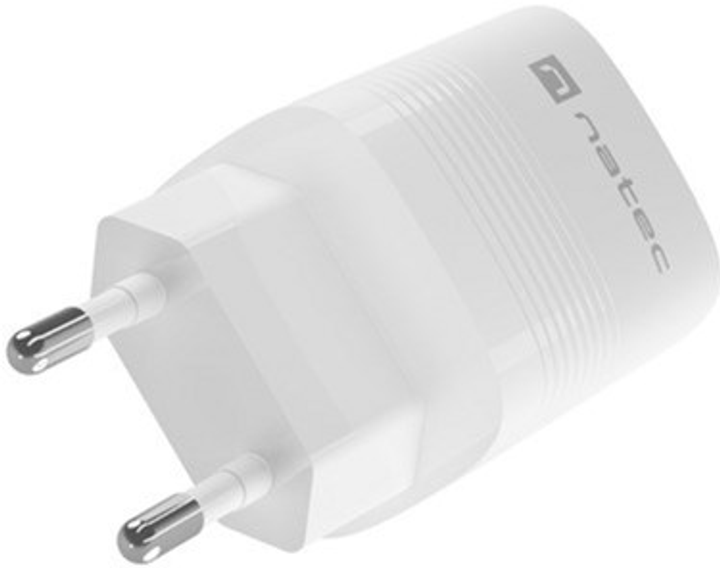 Мережевий зарядний пристрій NATEC Ribera GaN USB-A + USB-C 30W PD 3.0 QC3.0 White (NUC-2140) - зображення 5
