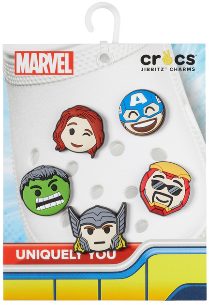 Przypinki do butów Crocs Jibbitz Avengers Emojis 10010006 5 szt Wielokolorowe (0196265177912) - obraz 3