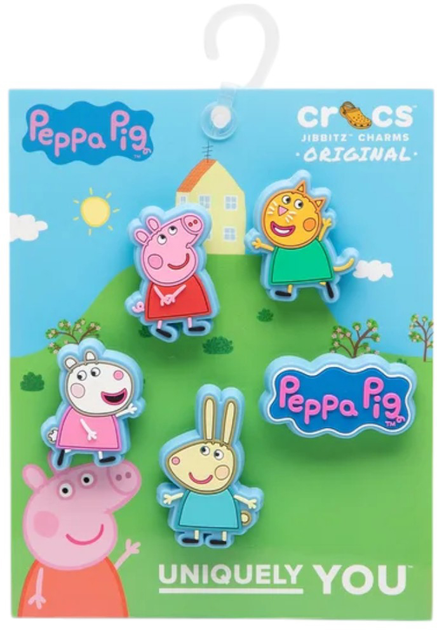 Джибітси Crocs Peppa Pig 10010008 5 шт Різнокольорові (0196265182909) - зображення 2