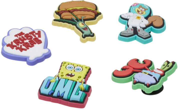 Przypinki jibbitz Crocs Spongebob 10010012 5 szt Wielokolorowe (0196265356546) - obraz 2