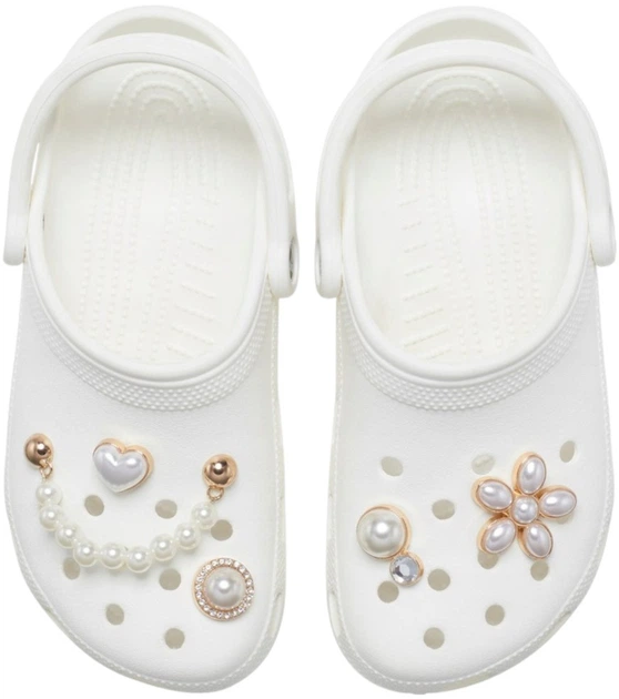 Przypinki do butów Crocs Jibbitz Dainty Pearl Jewelry 10013133 5 szt Złociste (0196265527823) - obraz 3
