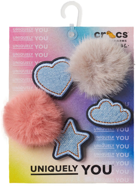 Przypinki do butów Crocs Jibbitz Denim And Pink Puff 10013652 5 szt Wielokolorowe (0196265846191) - obraz 4