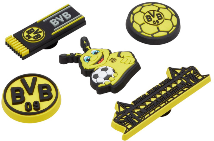 Przypinki jibbitz Crocs BVB 5 szt Czarny/Żółty (0196265483174) - obraz 2