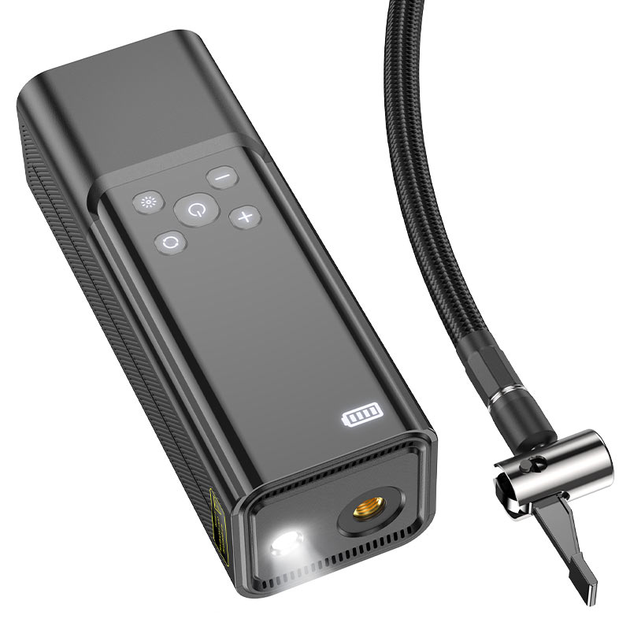 Автомобільний насос HOCO ZP7 Maddy portable smart air pump(5000mAh) Black (6942007614511) - зображення 7