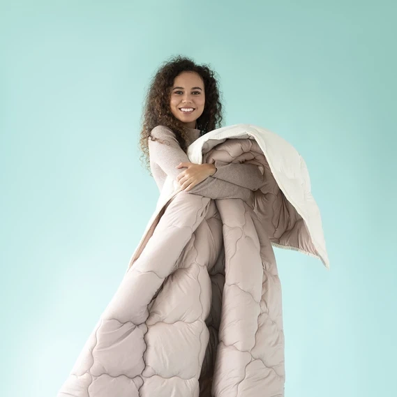Ковдра IDEIA WOOLLY вовняна 175х210см бежева - зображення 3