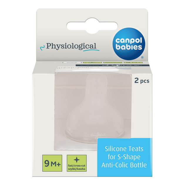 Соска силіконова Canpol babies до пляшечки S-Shape XL змішана 2 шт (59/891) - зображення 2