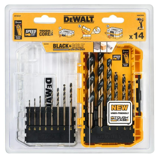 Набор сверл по металлу DeWalt EXTREME BLACK & GOLD HSS-G (DT70727 ...