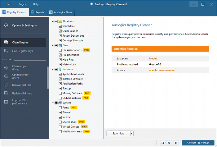 Очищення та оптимізація реєстру - Auslogics Registry Cleaner , 3 ПК, ліцензія на 1 рік - зображення 2