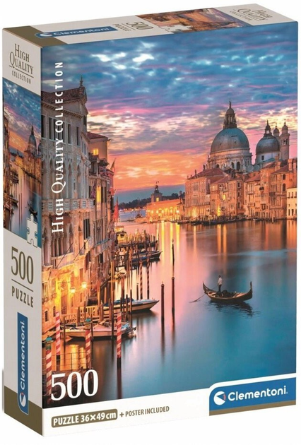 Puzzle Clementoni Compact Lighting Venice 500 elementów (8005125355426) - obraz 1