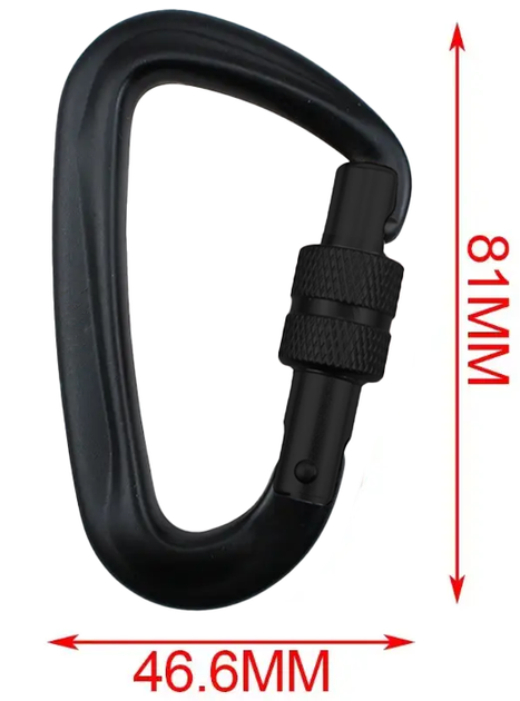 Алюмінієвий карабін високоякісний Solve S6 Black - зображення 2