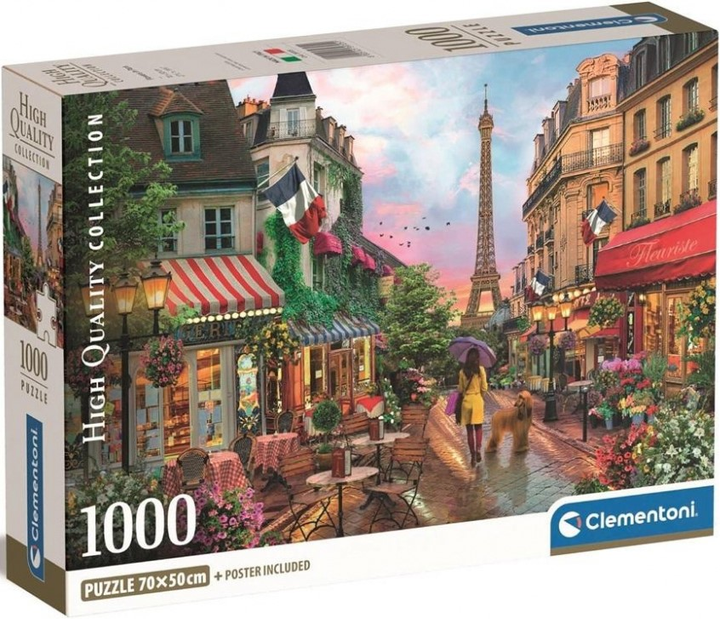 Puzzle Clementoni Compact Flowers In Paris 1000 elementów (8005125397051) - obraz 1