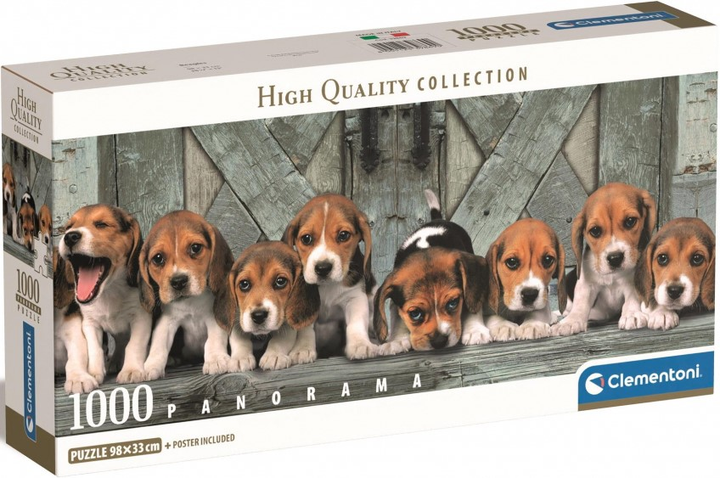 Puzzle Panorama Clementoni Compact Beagles 1000 elementów (8005125398690) - obraz 1