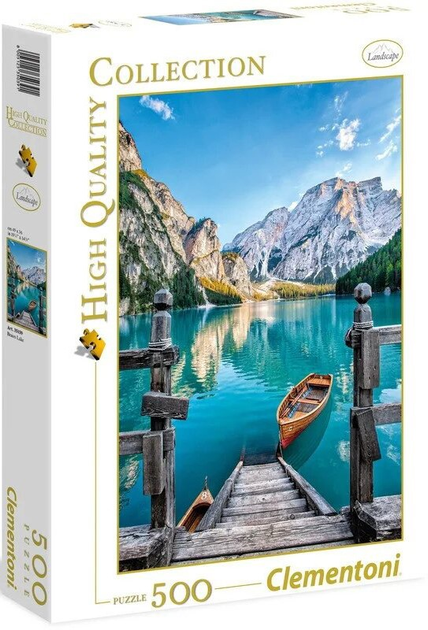 Puzzle Clementoni Hq Braies Lake 500 elementów (8005125350391) - obraz 1