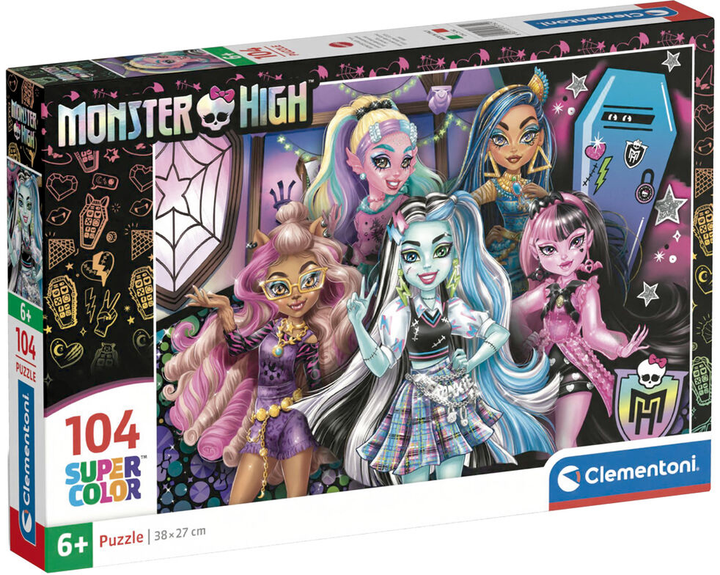 Puzzle Clementoni Super Kolor Monster High 104 elementy (8005125257829) - obraz 1