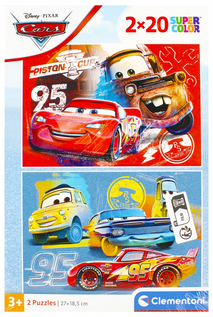 Puzzle Clemntoni Super Kolor Cars 2 po 20 elementów (8005125248087) - obraz 1