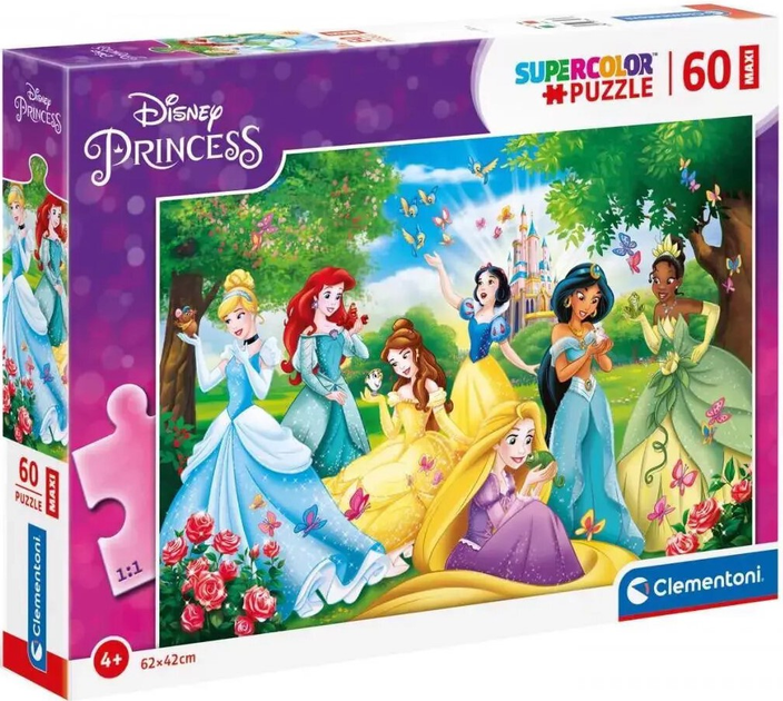 Puzzle Clementoni Maxi Super Kolor Princess 60 elementów (8005125264711) - obraz 1