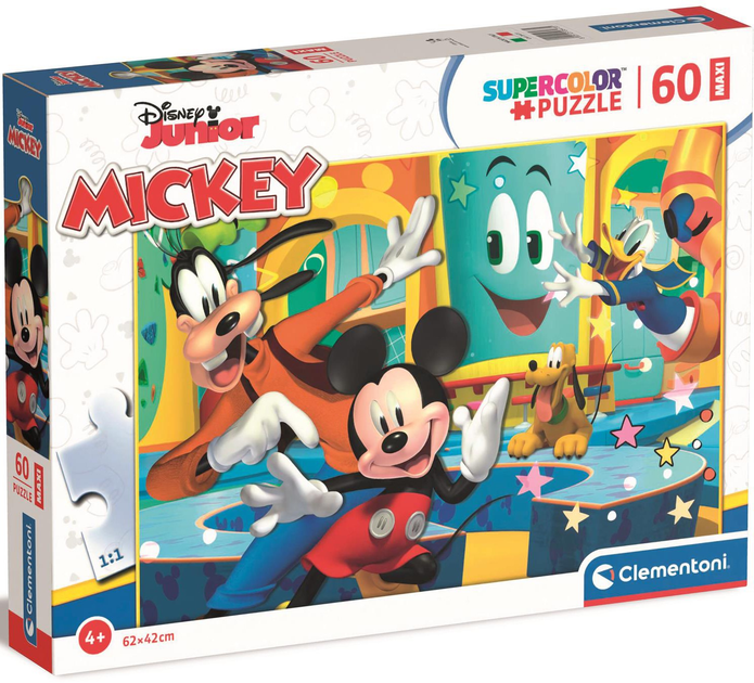 Puzzle Clementoni Maxi Super Kolor Mickey And Friends 60 elementów (8005125264735) - obraz 1