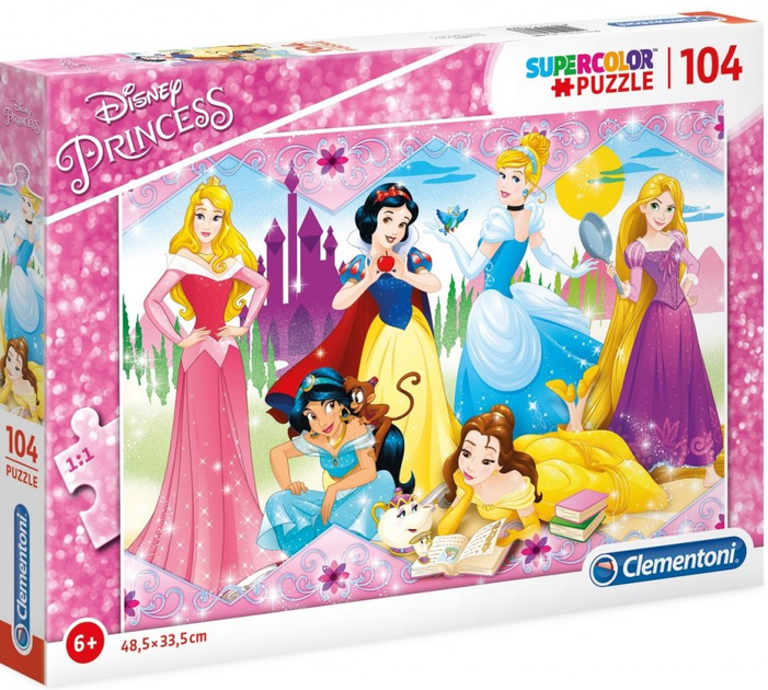 Puzzle Clementoni Super Kolor Princess 104 elementy (8005125270866) - obraz 1