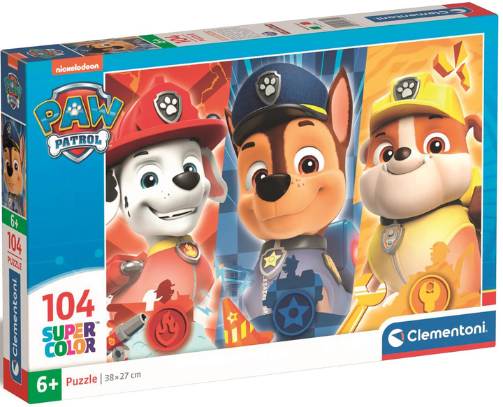 Puzzle Clementoni Super Kolor Paw Patrol 104 elementy (8005125257690) - obraz 1