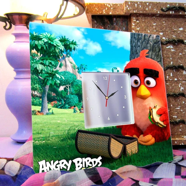 Часы "Герои мультфильма Angry Birds" украшение интерьера в детскую комнату, спальню, стильный подарок - изображение 3